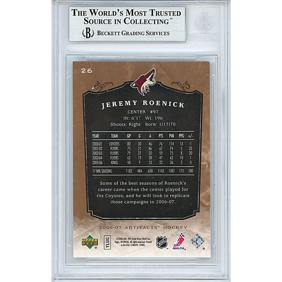 Jeremy Roenick Signed LA Kings 2006-07 Upper Deck Hockey Card Beckett Autograph - Picture 2 of 4